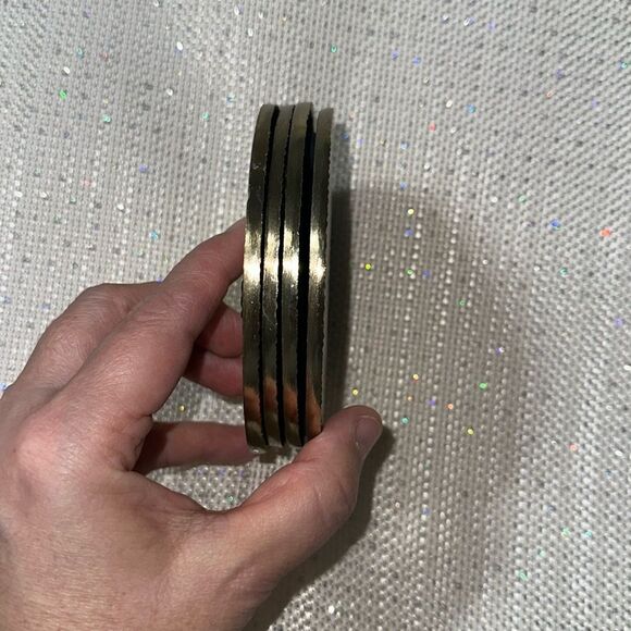 Gold Tone Coaster Set of 4 - Picture 4 of 5